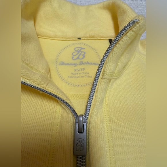 Tommy Bahama yellow women’s zip up sweater , XS. Perfect condition! - Picture 4 of 6
